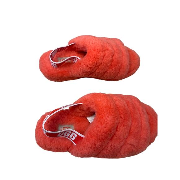 UGG Fluff Yeah Slides Neon Coral/Orange Size 6 - Picture 4 of 6